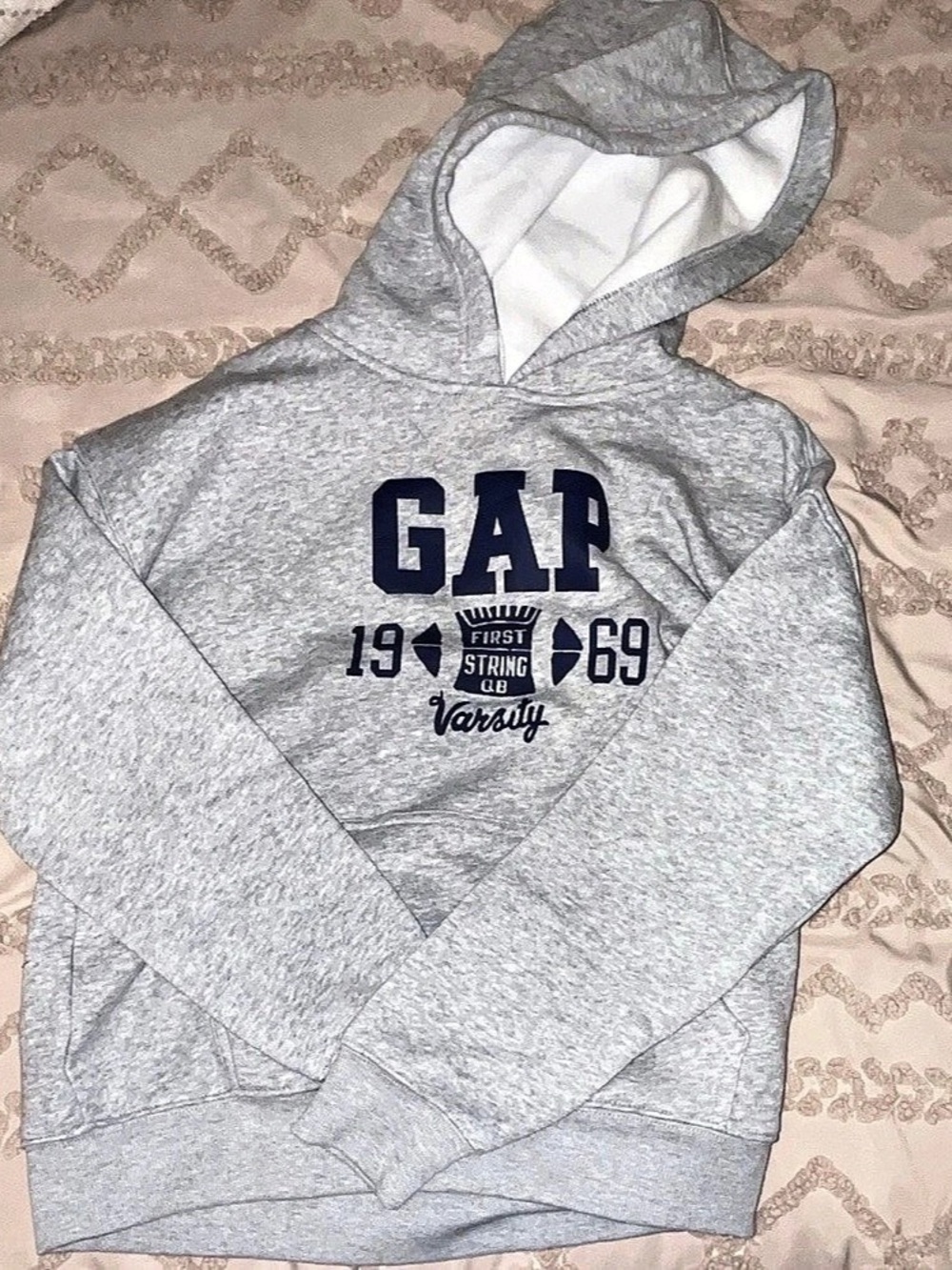 Gap Youth Fleece Hoodie Graphic Fleece Hoodie in Gray Boys/Girls L 14/16 NWT